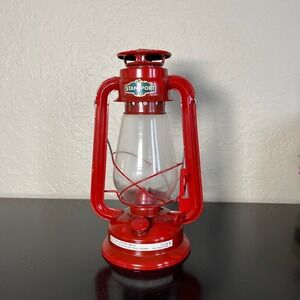 Stansport 12 inch Red Hurricane Lantern Metal Oil Lamp Emergency Camping NEW